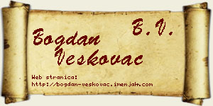 Bogdan Veškovac vizit kartica